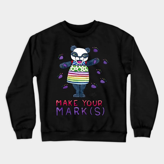 Make Your Mark(s) - Animals of Inspiration Panda Illustration Crewneck Sweatshirt by mellierosetest